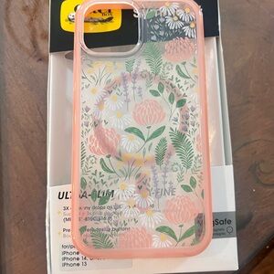 Brand New Otterbox Floral Phone Case with Pink Border
